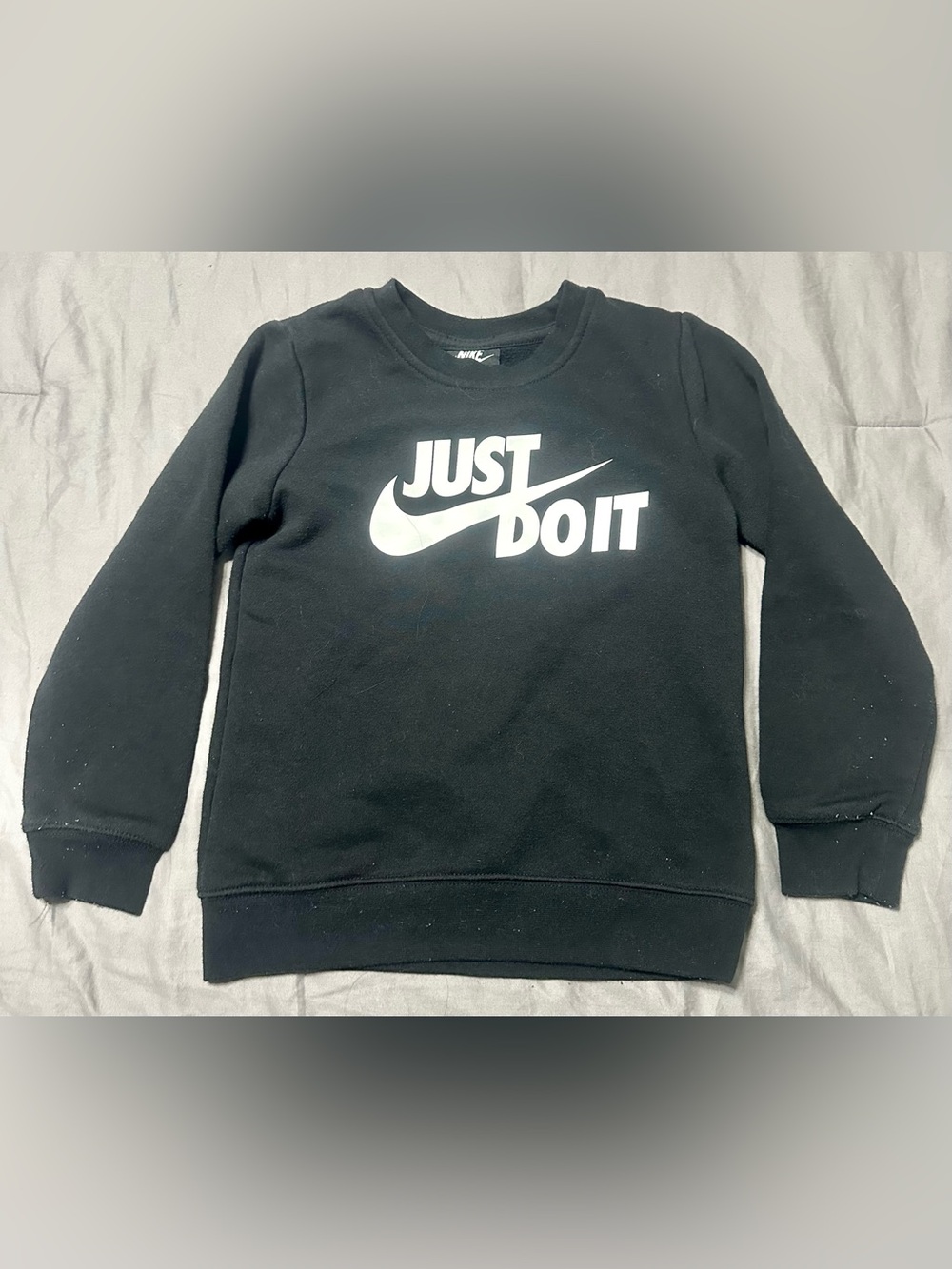 Nike Kids' Black "Just Do It" Crewneck Sweatshirt Sz L